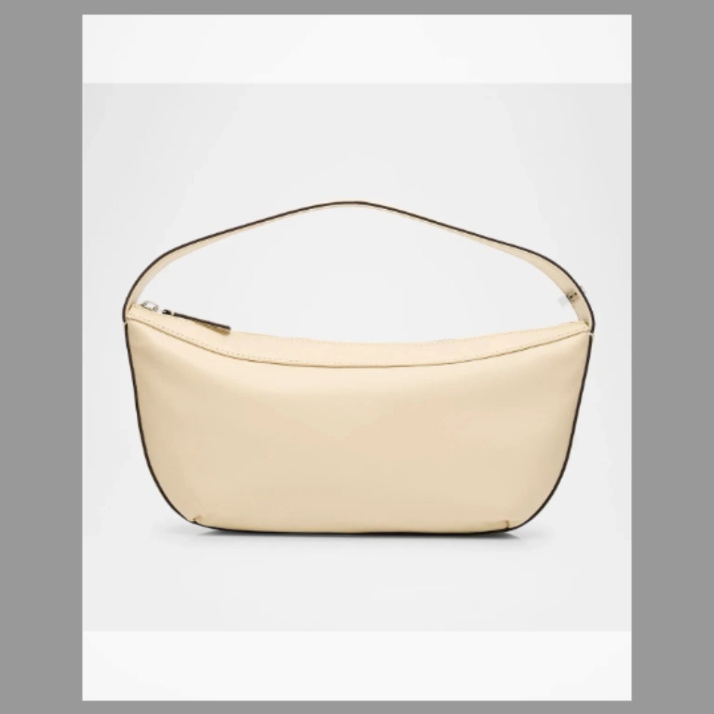 Staud Nwt Demy Zip Leather Shoulder Bag (Orig.$355) W/Tax (Cream)